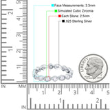 Curved Marquise Art Dec Full Eternity Stackable Band Simulated Cubic Zirconia 925 Sterling Silver