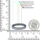 Art Deco Full Eternity Stackable Wedding Ring Simulated CZ 925 Sterling Silver