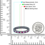 Art Deco Full Eternity Stackable Wedding Ring Simulated CZ 925 Sterling Silver