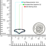 Marquise Curved Half Eternity Stackable Band Ring Simulated CZ 925 Sterling Silver