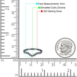 Marquise Curved Half Eternity Stackable Band Ring Simulated CZ 925 Sterling Silver