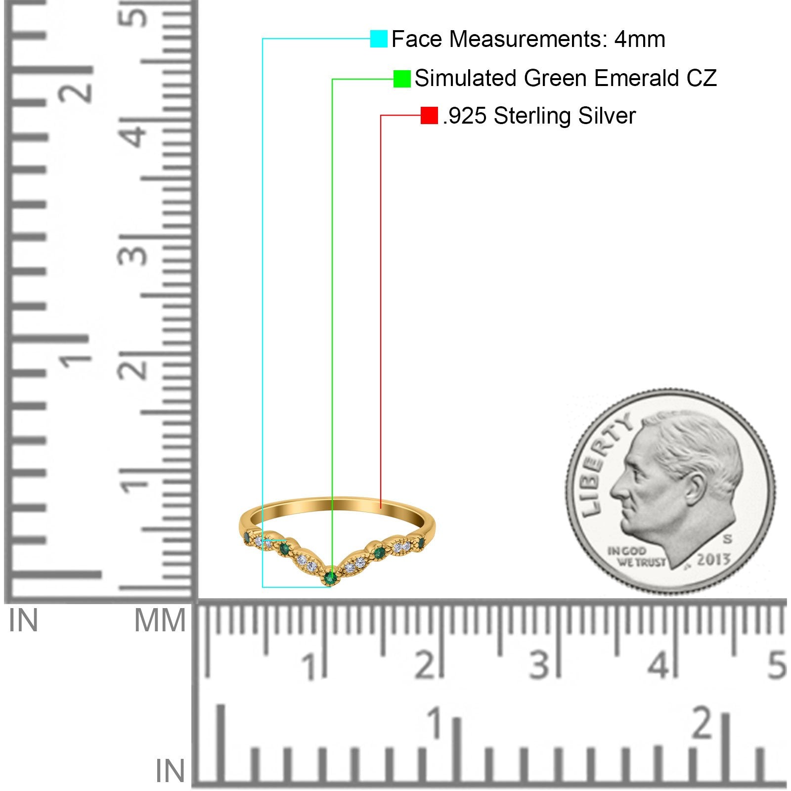 Marquise Curved Half Eternity Stackable Band Ring Simulated CZ 925 Sterling Silver