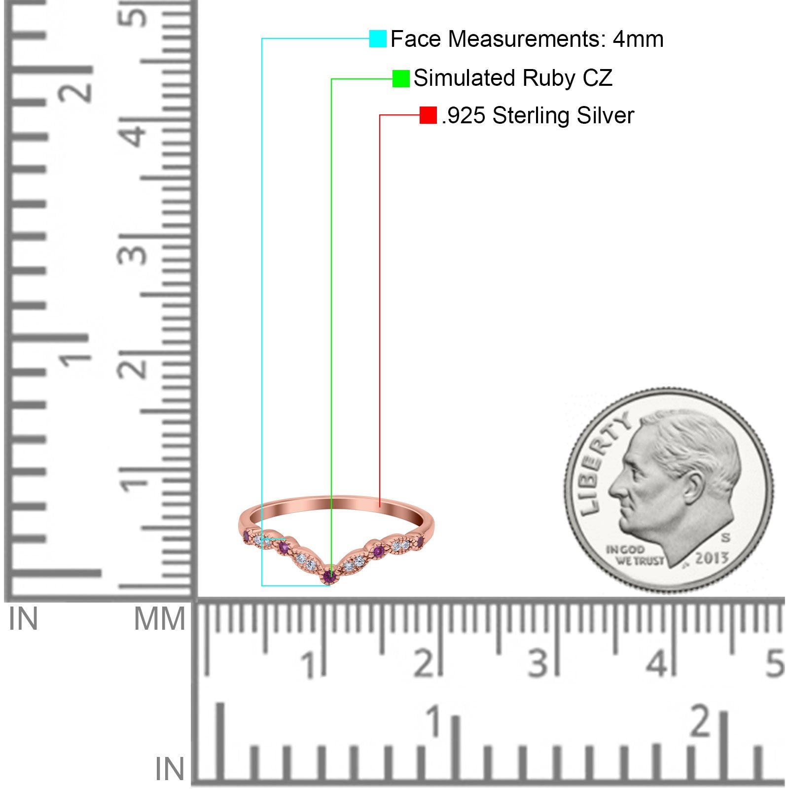 Marquise Curved Half Eternity Stackable Band Ring Simulated CZ 925 Sterling Silver