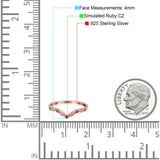 Marquise Curved Half Eternity Stackable Band Ring Simulated CZ 925 Sterling Silver