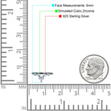 Curved Marquise Engagement Half Eternity Ring Simulated CZ 925 Sterling Silver