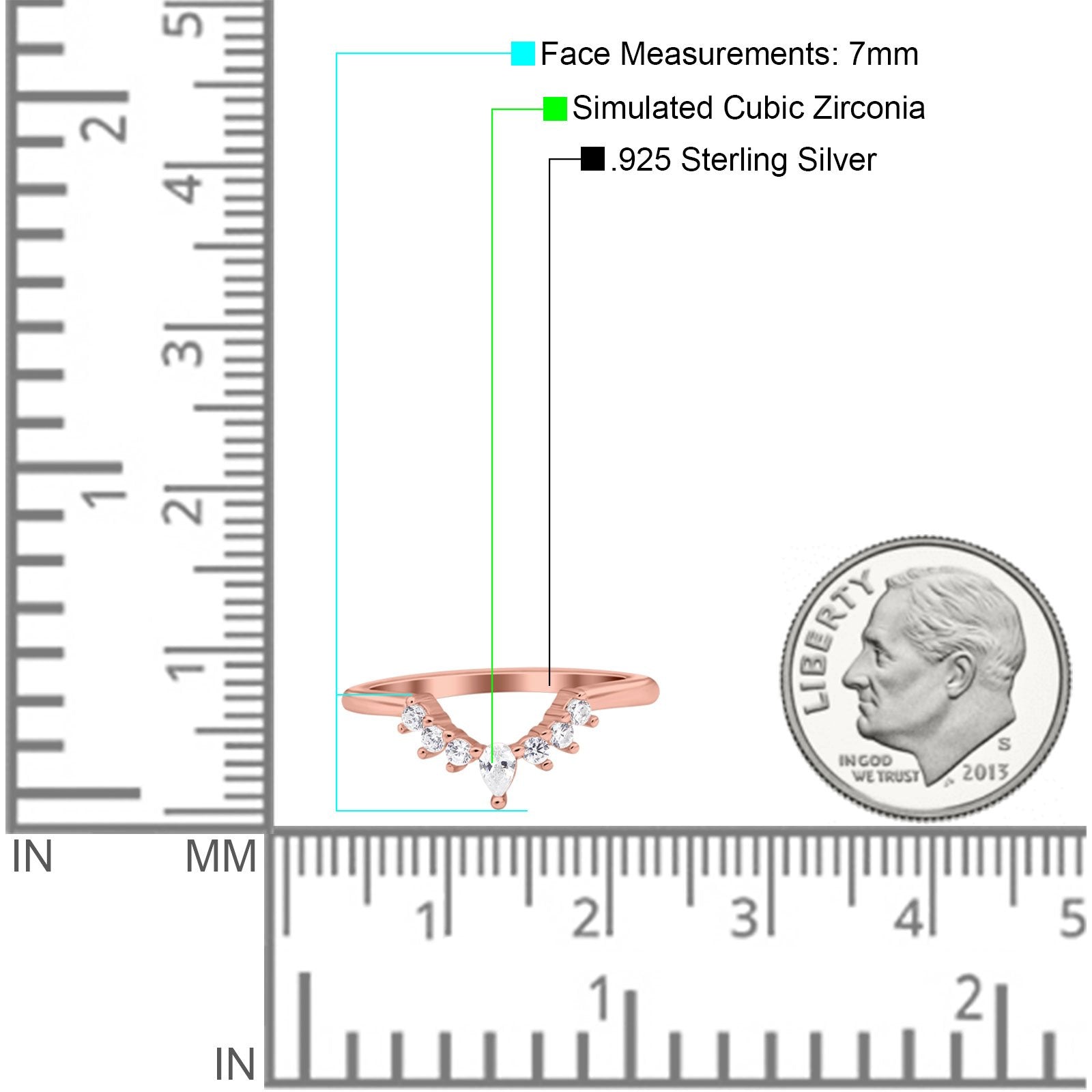 Curved Eternity Stackable Wedding Band Ring Simulated Cubic Zirconia 925 Sterling Silver