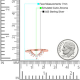 Curved Eternity Stackable Wedding Band Ring Simulated Cubic Zirconia 925 Sterling Silver