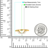 Curved Eternity Stackable Wedding Band Ring Simulated Cubic Zirconia 925 Sterling Silver