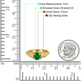 Art Deco Filigree Wedding Engagement Bridal Ring Round Simulated Cubic Zirconia 925 Sterling Silver