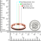 Full Eternity Stackable Band Wedding Ring Simulated CZ 925 Sterling Silver