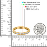 Full Eternity Stackable Band Wedding Ring Simulated CZ 925 Sterling Silver