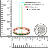 Full Eternity Stackable Band Wedding Ring Simulated CZ 925 Sterling Silver