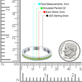 Full Eternity Stackable Band Wedding Ring Simulated CZ 925 Sterling Silver