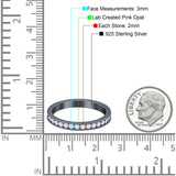 Full Eternity Stackable Band Wedding Ring Simulated CZ 925 Sterling Silver