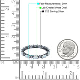 Full Eternity Wedding Engagement Bridal Ring Oval Lab Created Opal Round Simulated Cubic Zirconia 925 Sterling Silver