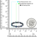 Full Eternity Stackable Ring Wedding Band Round Simulated Cubic Zirconia 925 Sterling Silver (3mm)