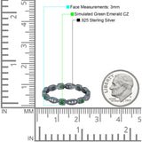 Full Eternity Stackable Ring Wedding Band Round Simulated Cubic Zirconia 925 Sterling Silver (3mm)