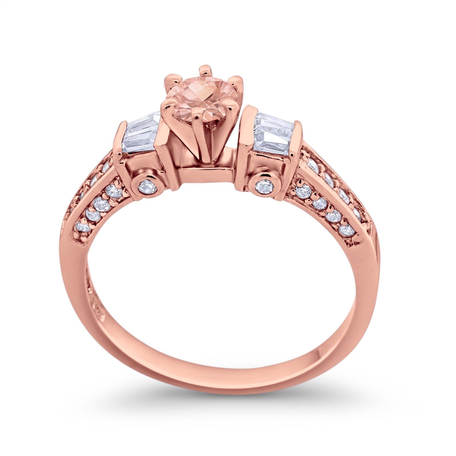 Solitaire Accent Wedding Ring Simulated Cubic Zirconia 925 Sterling Silver