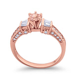 Solitaire Accent Wedding Ring Simulated Cubic Zirconia 925 Sterling Silver