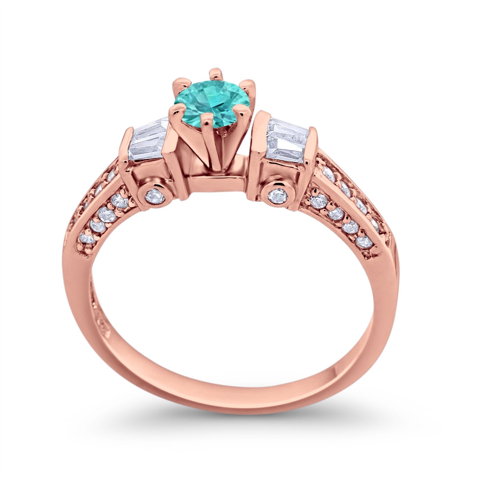 Solitaire Accent Wedding Ring Simulated Cubic Zirconia 925 Sterling Silver