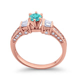 Solitaire Accent Wedding Ring Simulated Cubic Zirconia 925 Sterling Silver