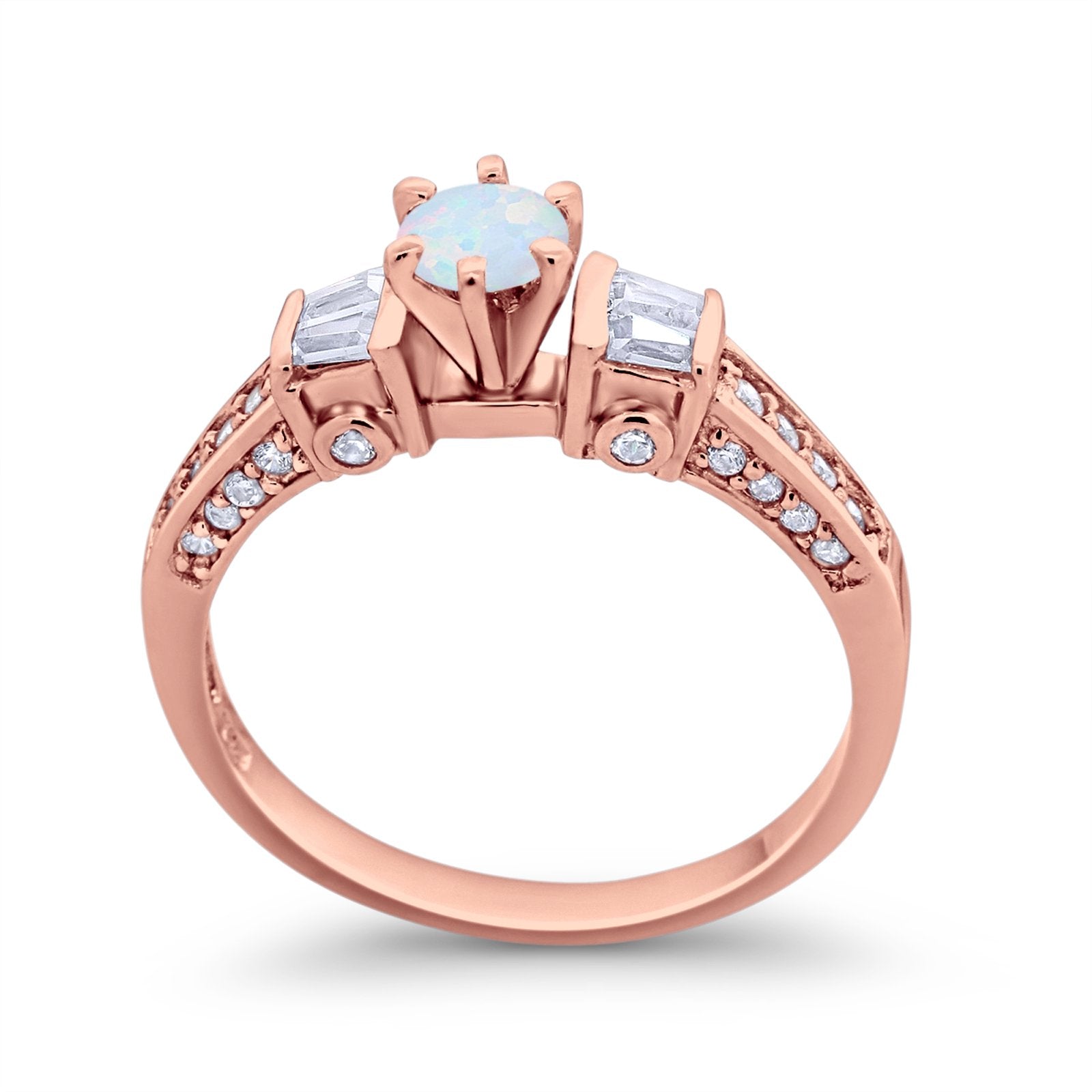 Solitaire Accent Wedding Ring Simulated Cubic Zirconia 925 Sterling Silver