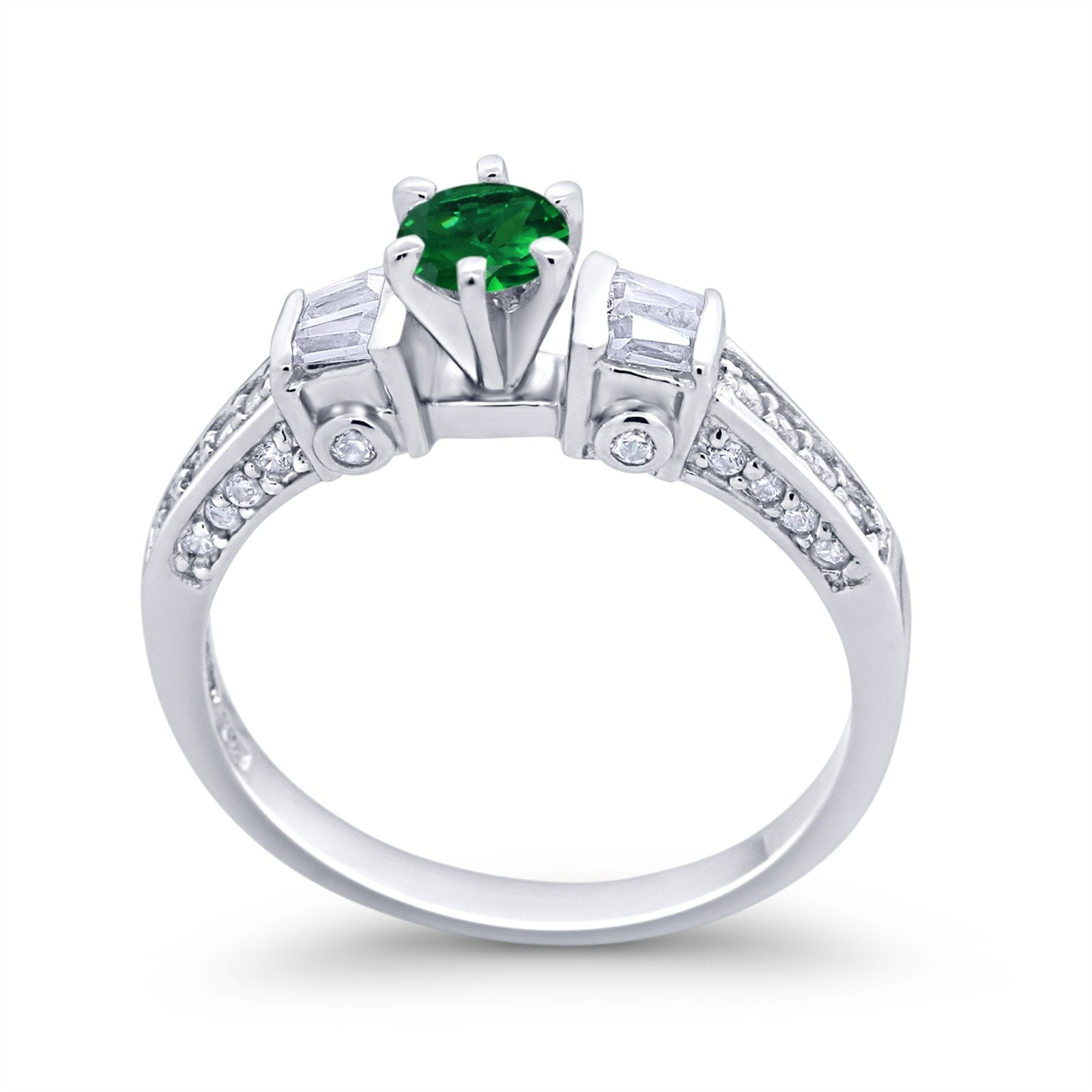 Solitaire Accent Wedding Ring Simulated Cubic Zirconia 925 Sterling Silver