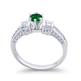 Solitaire Accent Wedding Ring Simulated Cubic Zirconia 925 Sterling Silver