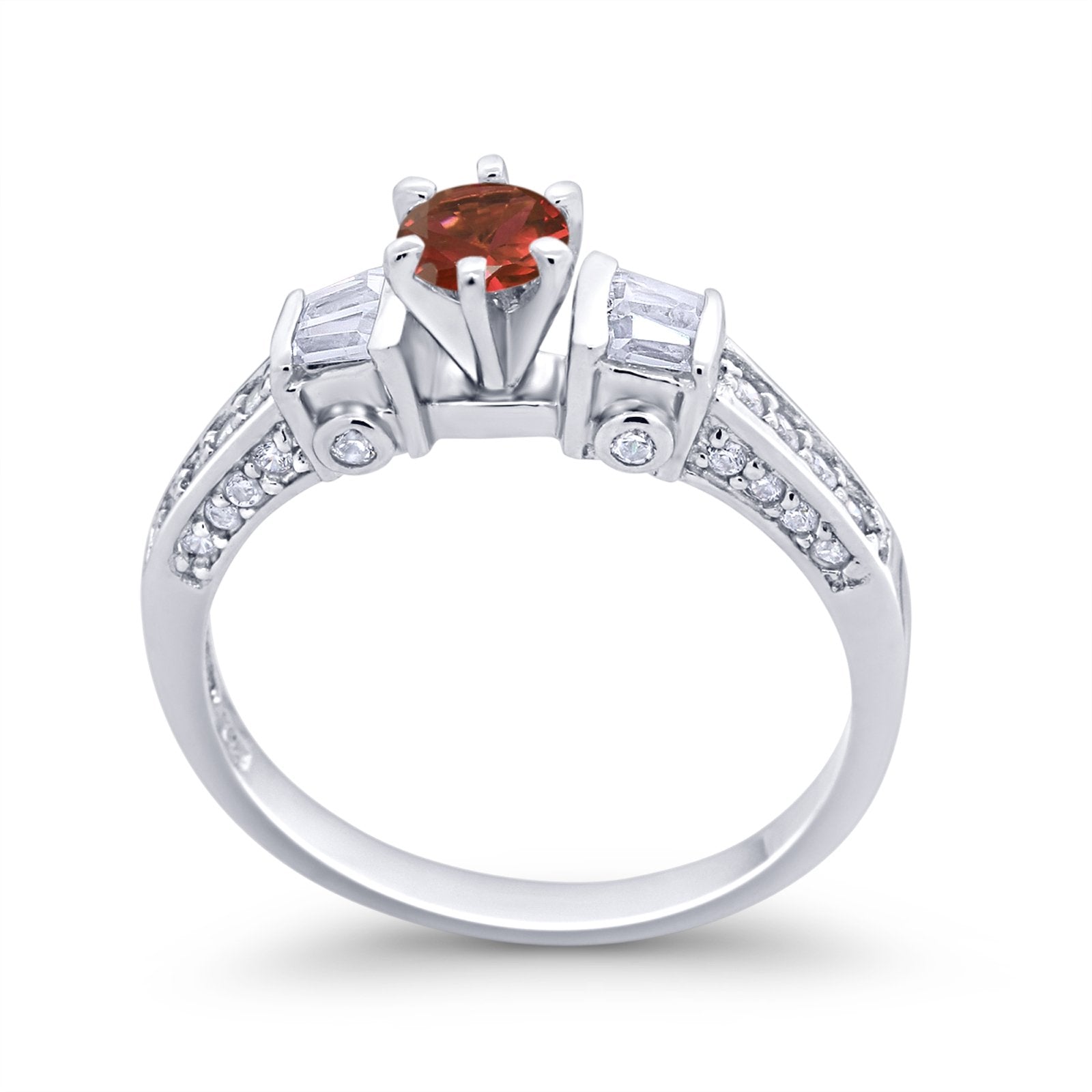 Solitaire Accent Wedding Ring Simulated Cubic Zirconia 925 Sterling Silver