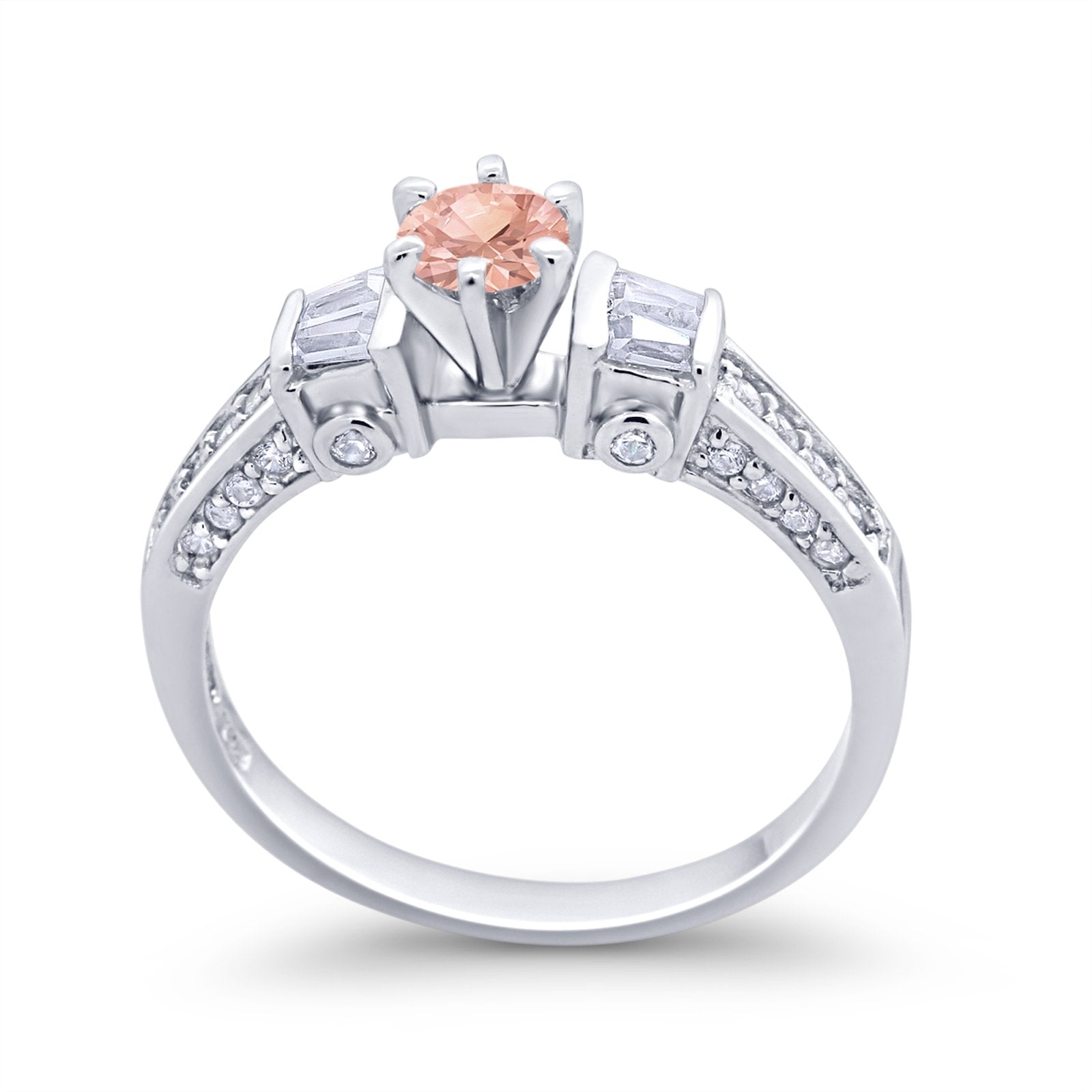 Solitaire Accent Wedding Ring Simulated Cubic Zirconia 925 Sterling Silver