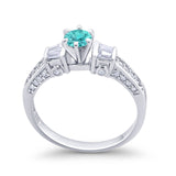 Solitaire Accent Wedding Ring Simulated Cubic Zirconia 925 Sterling Silver