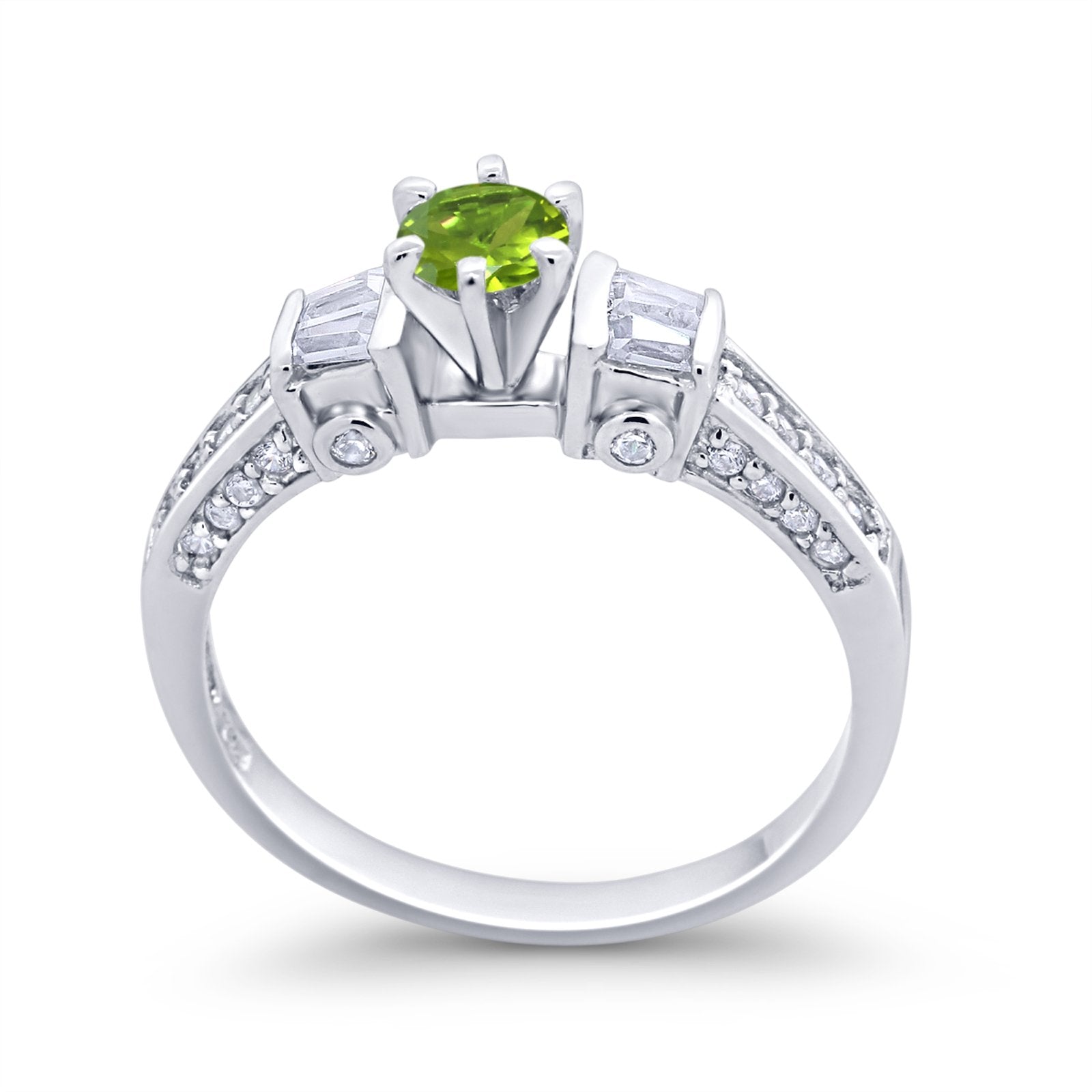 Solitaire Accent Wedding Ring Simulated Cubic Zirconia 925 Sterling Silver