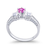 Solitaire Accent Wedding Ring Simulated Cubic Zirconia 925 Sterling Silver