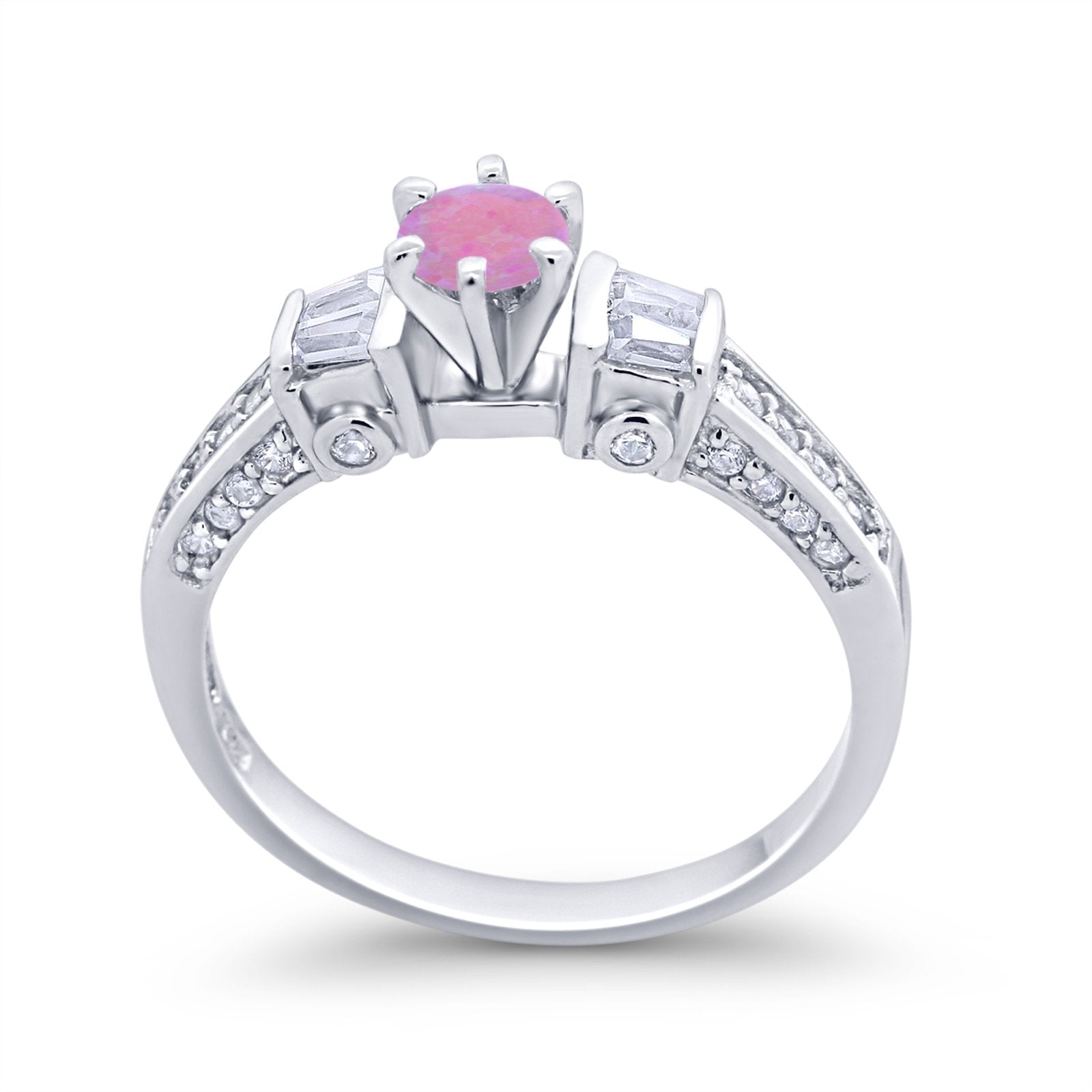 Solitaire Accent Wedding Ring Simulated Cubic Zirconia 925 Sterling Silver