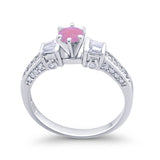 Solitaire Accent Wedding Ring Simulated Cubic Zirconia 925 Sterling Silver