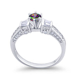 Solitaire Accent Wedding Ring Simulated Cubic Zirconia 925 Sterling Silver