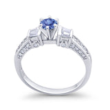 Solitaire Accent Wedding Ring Simulated Cubic Zirconia 925 Sterling Silver