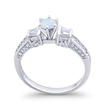 Solitaire Accent Wedding Ring Simulated Cubic Zirconia 925 Sterling Silver