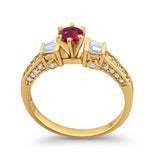 Solitaire Accent Wedding Ring Simulated Cubic Zirconia 925 Sterling Silver