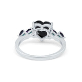 Heart Promise Wedding Ring Simulated Rainbow Cubic Zirconia 925 Sterling Silver