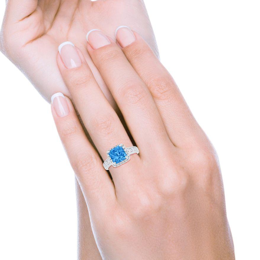 Halo Solitaire Accent Wedding Ring Simulated Cubic Zirconia 925 Sterling Silver