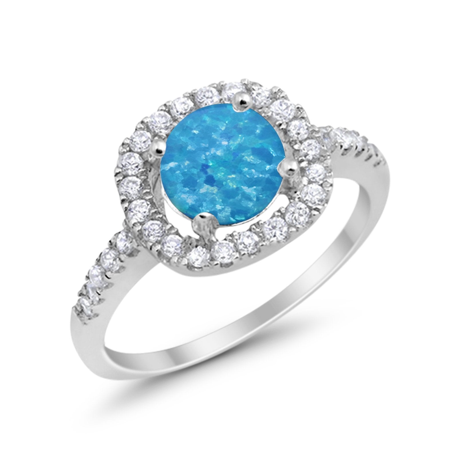 Solitaire Accent Wedding Ring Round Simulated CZ 925 Sterling Silver