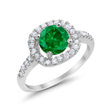 Solitaire Accent Wedding Ring Round Simulated CZ 925 Sterling Silver