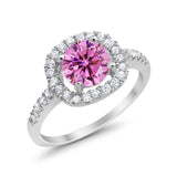 Solitaire Accent Wedding Ring Round Simulated CZ 925 Sterling Silver