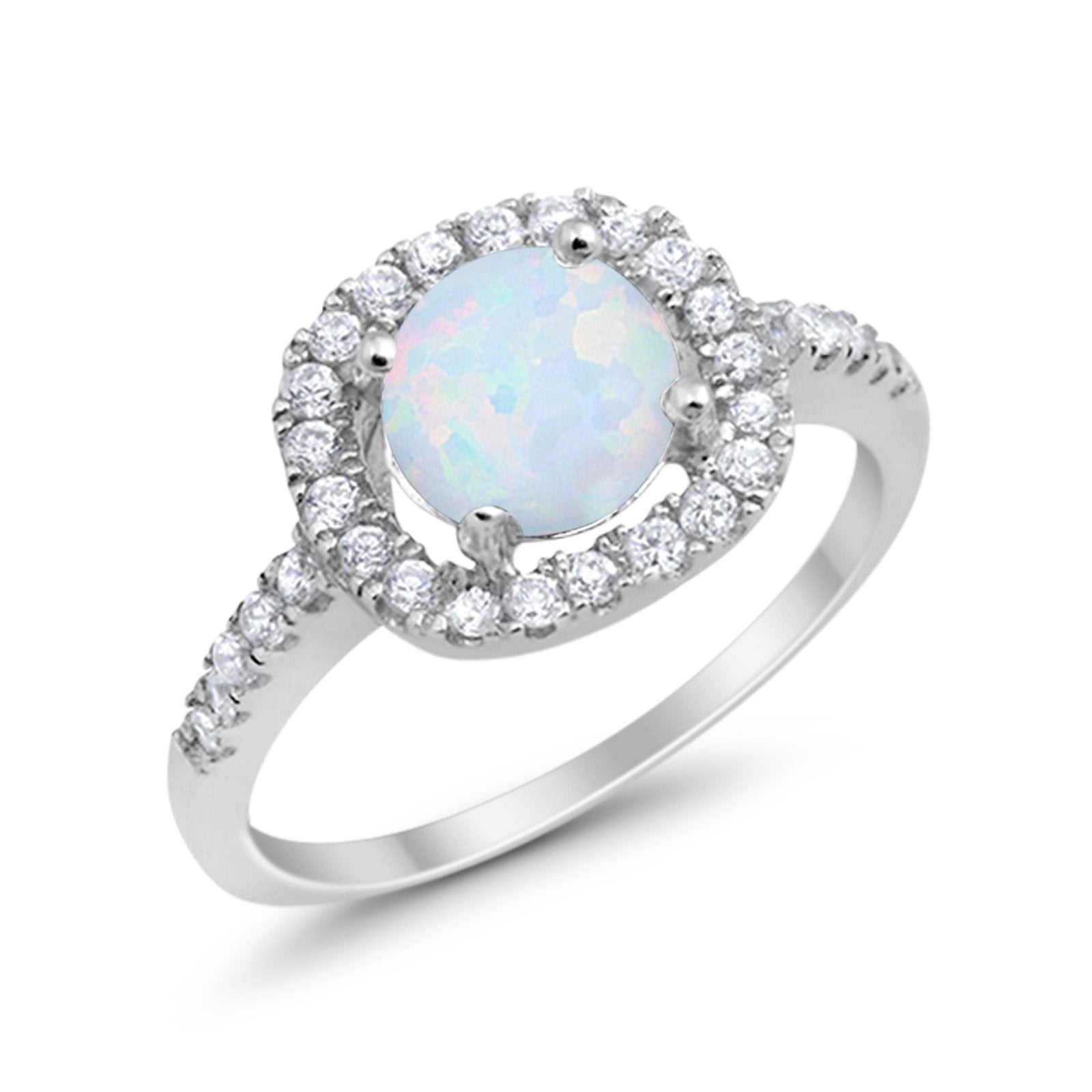 Solitaire Accent Wedding Ring Round Simulated CZ 925 Sterling Silver