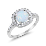Solitaire Accent Wedding Ring Round Simulated CZ 925 Sterling Silver