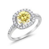 Solitaire Accent Wedding Ring Round Simulated CZ 925 Sterling Silver