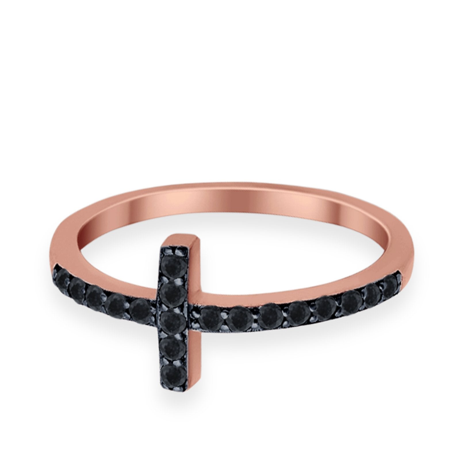 Wedding Eternity Sideways Cross Rings Simulated CZ 925 Sterling Silver