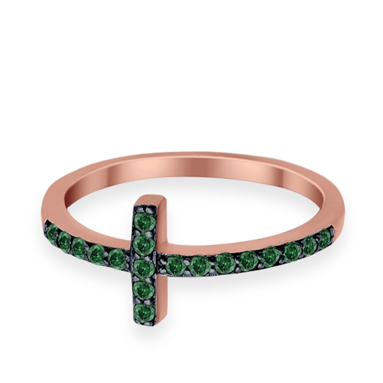 Wedding Eternity Sideways Cross Rings Simulated CZ 925 Sterling Silver