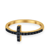 Wedding Eternity Sideways Cross Rings Simulated CZ 925 Sterling Silver